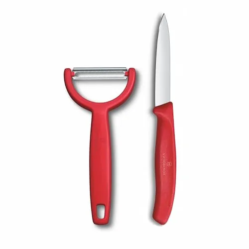 Victorinox Swiss Classic Gemüsemesser & Sparschäler Set, Rot