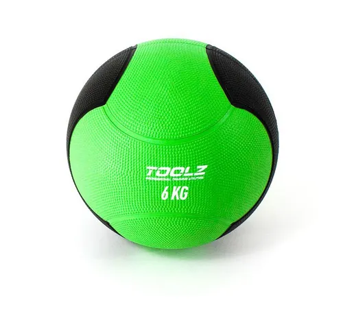 TOOLZ 6kg Medizinball - Grün, Schwarz - Gymnastikbälle für vielseitiges Training, ideal für Schnellkraft- und Kraftausdauertraining. Exzellenter Grip und robuste Gummierung für effektive Workouts.