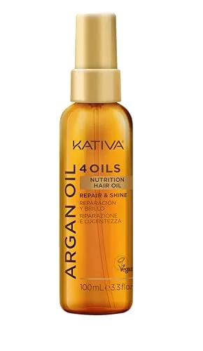 KATIVA Haaröl mit Argan & Olivenöl + Peptiden 100 ml – Schutz, Kraft & Anti-Frisottis für geschwächtes Haar