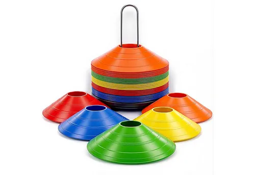 Active Peak Markierungshütchen 50er Set Fußball Hütchen Set mit Metallständer