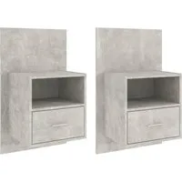 vidaXL Wand-Nachttische 2 Stk. Betongrau