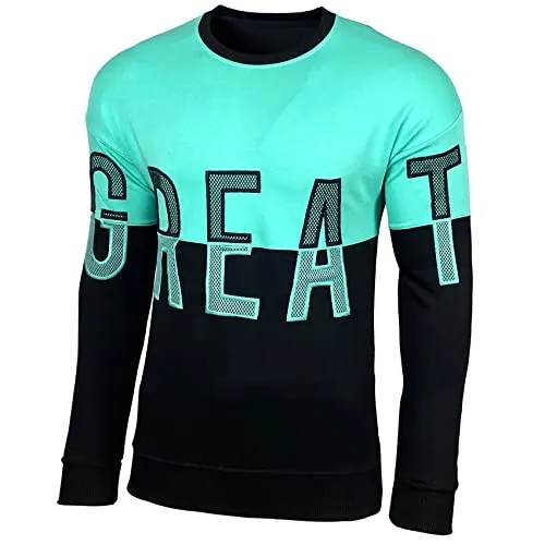 Baxboy Herren Pullover Hoodie Sweatjacke Longsleeve Sweatshirt Jacke Langarm Kapuzenpullover Hoody Sweater 3764, Farbe:Grün, Größe:S