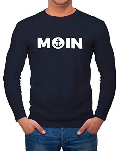 MoonWorks Herren Longsleeve Moin mit Anker Langarmshirt Navy XXL