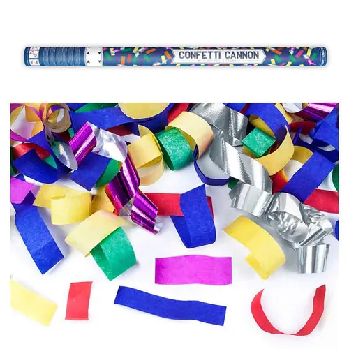 Konfetti Kanone bunt metallic Streifen Luftschlangen Hochzeit Geburtstag Party