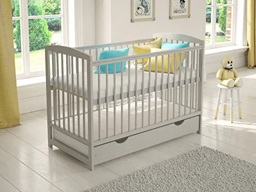 Love For Sleep Babybett Beistellbett 120x60cm mit Schaumstoffmatratze Grau Jacob Kinderbett Baby Bett Holz
