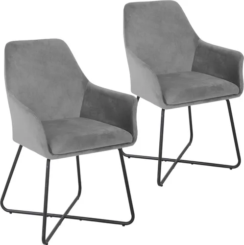 SVITA Esszimmersessel JOSIE DINING (Set, 2-St.) - Gepolsterte Esszimmerstühle mit Armlehnen im eleganten Hellgrau, ideal für gemütliche Esszimmer und einfache Selbstmontage.