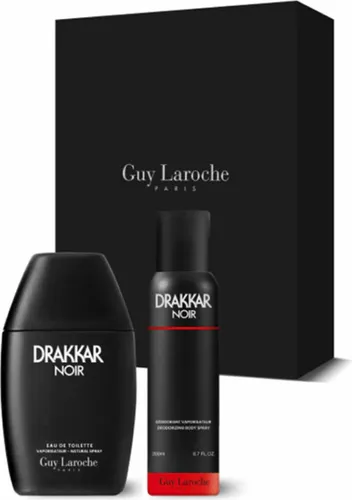 Guy Laroche Drakkar Noir Geschenk-Set - Eau de Toilette für Herren, edles Geschenk-Set mit 100 ml EDT und 150 ml Deodorant Spray für einen langanhaltenden, maskulinen Duft.