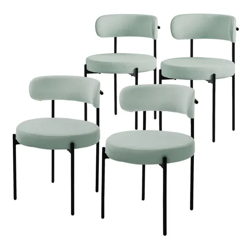 ML-Design 4er Set Esszimmerstühle - Stilvolle Küchenstühle mit Rückenlehne - Stühle für Esszimmer und Küche, mit luxuriösem Teddystoff-Bezug für höchsten Komfort und modernes Design. Ideal für gesellige Zusammenkünfte und stilvolle Einrichtung.