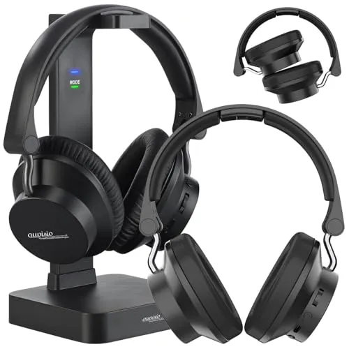 auvisio Hörverstärker: Digitaler Funkkopfhörer mit integriertem Mikrofon - Kopfhörer für Hörgeschädigte mit 98 dB Lautstärke im TV-Modus und 30 Meter Reichweite. Ideal für Senioren, komfortabel und mit einstellbarer Ton-Balance.