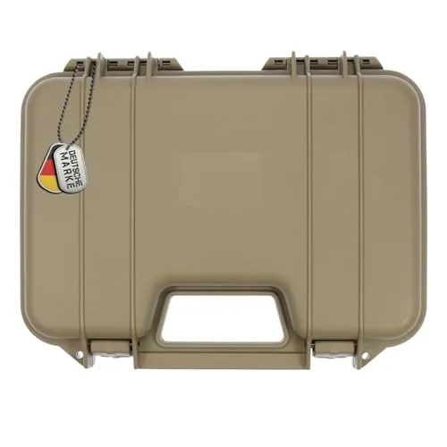 OpTacs Pistolen-Koffer Medium Tan – Robuster Kurzwaffenkoffer mit Schaumstoffeinlage, abschließbar über Ösen, ideal für Pistole & Magazine, 29×19×6 cm Innenmaß