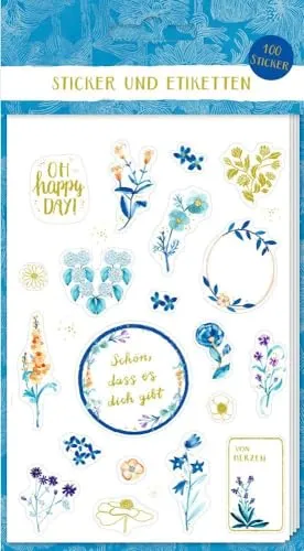 Stickerbogen mit 100 Stickern: All about blue