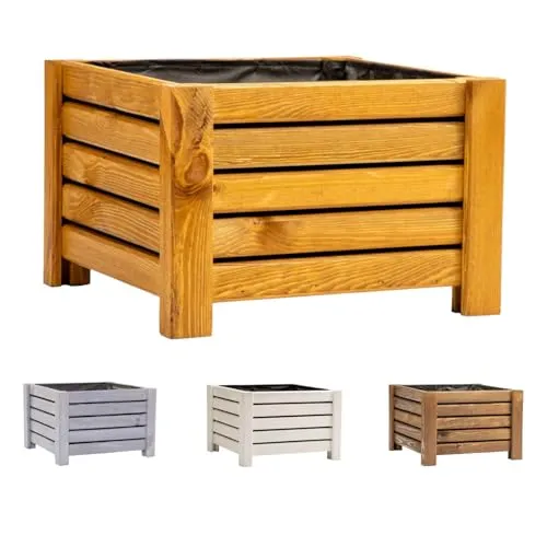 BooGardi Blumenkasten aus Holz – 4 Farben & 2 Größen - Garten-Zubehör: Hochwertige, fertig montierte Blumenkästen aus Holz für Balkon, Terrasse oder Garten. Ideal für Blumen und Kräuter, in hellbraun, dunkelbraun, weiß und anthrazit erhältlich.