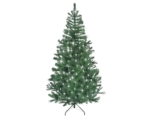 10ft/300cm Prelite Künstlichen Weihnachtsbaum Alaskan Pine Grün 1800 Spitzen Xmas Home Dekorationen 3m, 420 Weiße LEDs Metallständer
