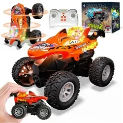 RC-Auto Mini Monstertruck Ferngesteuert – Hai Monster Truck Orange mit Metallgehäuse