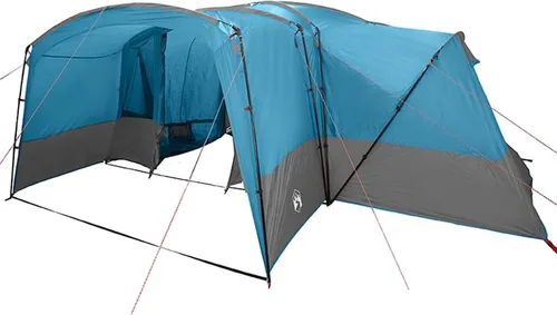 vidaXL Familienzelt Blau und Grau 760 x 645 cm - Geräumiges Familienzelt mit durchdachten Features für entspannte Campingausflüge. Wetterfest, leicht zu transportieren und mit praktischem E-Port für Geräte. Ideal für Abenteuer in der Natur.