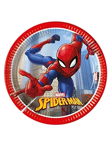Procos 8 Pappteller Spiderman Fighter 20 cm - Blau