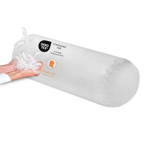 sleepling Nackenrolle 15x40 cm, Daunenkissen Federkissen, 100% Daunen & Federn, Kopfkissen 15 x 40 cm, Bezug 100% Baumwolle, waschbar, Made in EU, Oeko-Tex