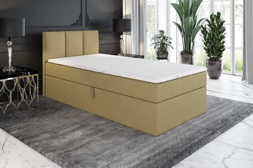 Boxspringbett NASI 80x200 (Links) mit Bettkästen und Topper