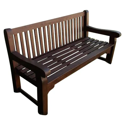 Gartenbank Holz 3-Sitzer aus Eukalyptus - Robuste 3-Sitzer Gartenbank aus dunkel geöltem Eukalyptus, ideal für den Außenbereich. Mit Armlehnen und Rückenlehne für optimalen Komfort.