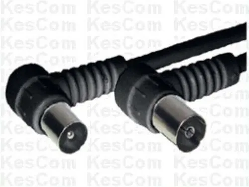 Hochwertiges Antennenkabel 1,5m Koax IEC Stecker/Buchse gewinkelt schwarz >90dB