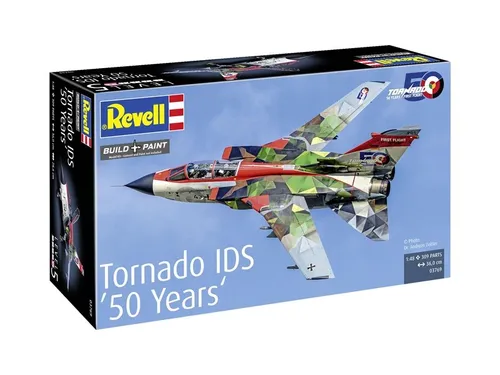 Revell Panavia Tornado IDS 1:48 - 50 Jahre Modellbau - Flugzeug Modellbausatz im Maßstab 1:48, ideal für Sammler und Modellbau-Enthusiasten, bietet detailreiche Gestaltung und faszinierenden Spielspaß.