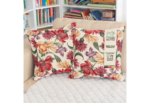 Selfitex Dekokissen 2er Set mit buntem Muster - Dekokissen Set mit hochwertigen Gobelinbezügen, inklusive weicher Füllkissen, ideal für ein stilvolles Wohnambiente. Waschbar und pflegeleicht.