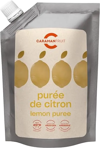 Caramanfruit Zitronen-Frucht-Püree - 2x 1kg - Zitrusfrucht-Püree, püriert, aus besten sizilianischen Zitronen, frischer Geschmack & angenehme Säure, für Cocktails, Tee, Smoothies, Kuchen