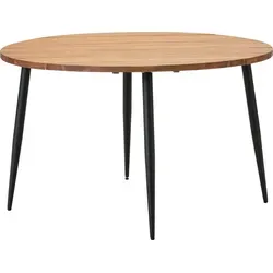 Dehner Gartentisch Venezia, runder Holztisch für 4 Personen, Ø 120 cm, robust und witterungsbeständig - Eleganter runder Gartentisch aus FSC®-zertifiziertem Akazienholz und pulverbeschichtetem Metall. Ideal für gesellige Abende im Freien, bietet Platz für bis zu 4 Personen und überzeugt durch zeitloses Design und Langlebigkeit.