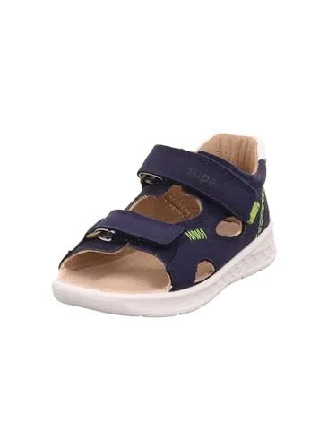 Superfit Jungen Lagoon Sandale, Blau Hellgrün 8020, 21 EU Weit - Wanderschuhe für Kinder, ausgestattet mit chromfreiem Lederfutter und 2 Klettverschlüssen für einfachen Einstieg und optimalen Halt.