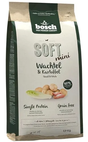 bosch HPC SOFT Mini Wachtel - Halbfeuchtes Hundefutter für kleine Rassen, grain-free und ideal für ernährungssensible Hunde