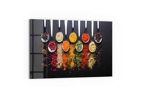 DEQORI Glas-Magnettafel | Kochlöffel Motiv - Magnettafel 60x40 cm aus bruchsicherem Sicherheitsglas, inkl. Magnete und Stift. Ideal für Küche und Büro, magnetisch & beschreibbar für kreative Notizen.
