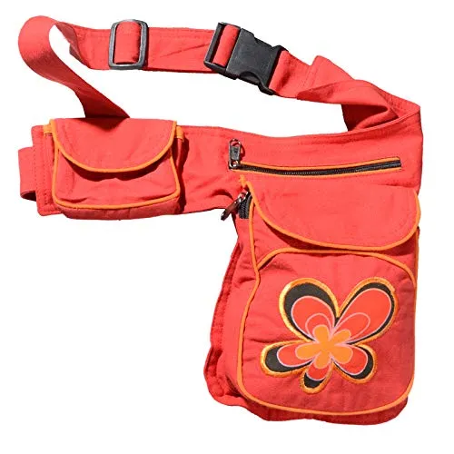 KUNST UND MAGIE Goa Schulter Bauchtasche mit Blumenmotiv