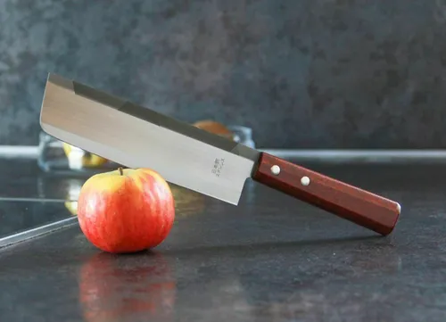 Haller Universalküchenmesser Nakiri Kochmesser - Traditionelles Nakiri Gemüsemesser aus rostfreiem Klingenstahl. Mit ergonomischem Holzgriff und einer Klingenlänge von 165 mm ideal für präzises Schneiden in der Küche.