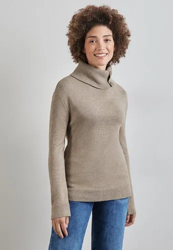 STREET ONE Rollkragenpullover mit Knopf Details