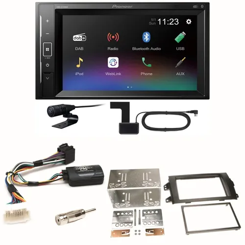 Pioneer DMH-A240DAB Digitalradio Bluetooth Einbauset für Suzuki SX4 Fiat Sedici