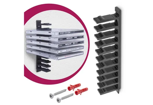 Mobilefox Media-Regal Floating Wandhalterung Modular Halterung Träger für Musik CD Hüllen