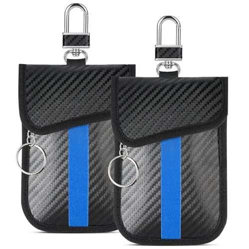 LAFEGIFT Keyless Go Schutz, 2 Stück Autoschlüssel Schutz Keyless, RFID Blocker Autoschlüssel Tasche für alle KFZ aus EU, Amerika und Asien
