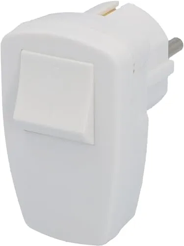 UNITEC Schuko-Stecker, PVC mit Ausschalter, weiß