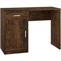 vidaXL Schreibtisch mit Stauraum - Räuchereiche 100x40x73 cm - Kinderschreibtisch mit 1 Schublade und 1 Schrank für optimalen Stauraum, aus langlebigem Holzwerkstoff für Stabilität und Feuchtigkeitsbeständigkeit.