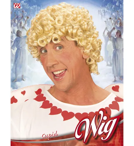Perücke Amor Haare blond Locken lockig Kostüm Verkleidung
