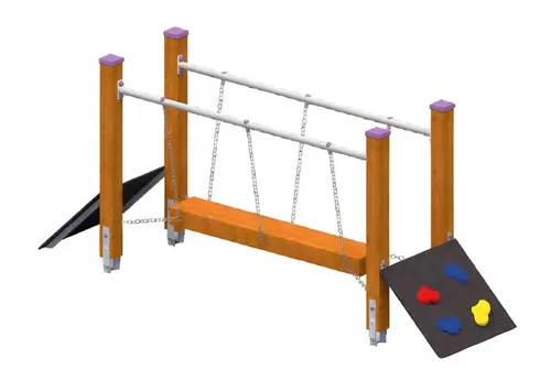 Spielplatz Schwingbrücke - Balancierbrücke für Kinder - Robuste Hängebrücke für Kinder ab 1 Jahr, fördert die Motorik und den Gleichgewichtssinn. Modernes Design, einfache Montage, ideal für den Outdoor-Spaß!