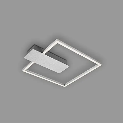 BRILONER Leuchten - Dimmbare LED Deckenleuchte mit Memoryfunktion - Moderne Deckenleuchte in Aluminium-Optik, dimmbar in 3 Stufen für ein gemütliches Ambiente, ideal für Wohnzimmer und Schlafzimmer.