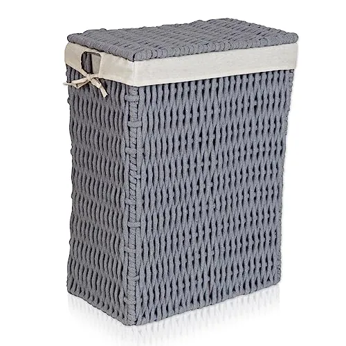 Lycce Wäschekorb mit Deckel 78L in grau von Lycce