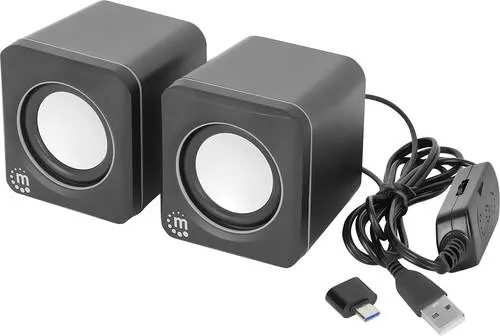 Manhattan PC-Lautsprecher USB Schwarz, Silber von Manhattan