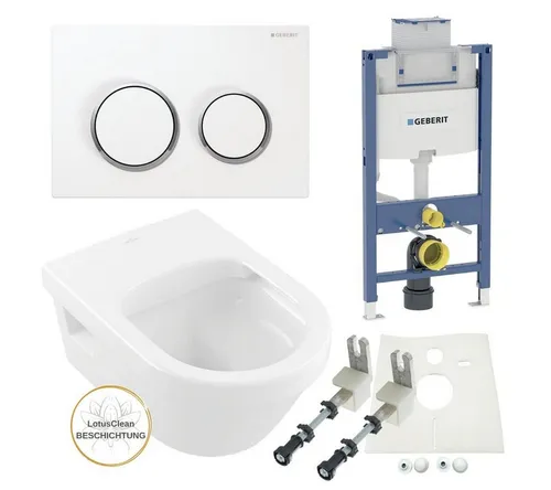 GEBERIT Vorwandelement WC mit Spülkasten 82 oder 98 cm - Komplett-Set für die einfache Montage: Inklusive Geberit Vorwandelement, WC von Villeroy & Boch und Schallschutz-Set. Ideal für Trockenbau und raumhohe Installationen.