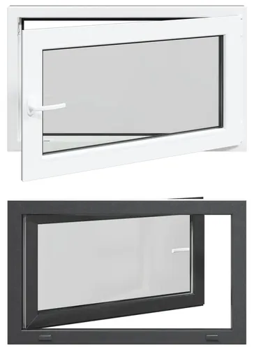 vidaXL Kellerfenster RISOR Anthrazit 100 x 60 cm PVC und Glas - Modernes Untergeschossfenster aus PVC und Glas, ideal für lichtdurchflutete Räume. Mit praktischem Kipp- und Drehmechanismus für flexible Belüftung und einfache Nutzung. Perfekte Ergänzung für stilvolle Untergeschosse.
