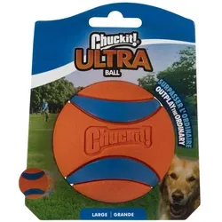Chuckit Ultra Ball Large - Robuster Jagdball für Hunde, schwimmfähig und ideal für Land- und Wasserspiele, Durchmesser 7,5 cm