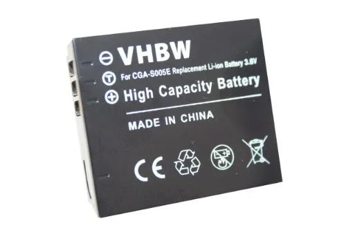 vhbw Akku Ersatz für Panasonic CGA-S005, CGA-S005E, CGA-S005E/1B, DMW-BCC12 für Kamera (750mAh, 3,6V, Li-Ion)