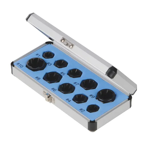 Schraubenausdreher 10-tlg. Satz Mutternausdreher - Schraubzwingen: 10-teiliges Set für müheloses Entfernen festsitzender Schrauben, ideal für Werkstatt und Heimwerkerprojekte.