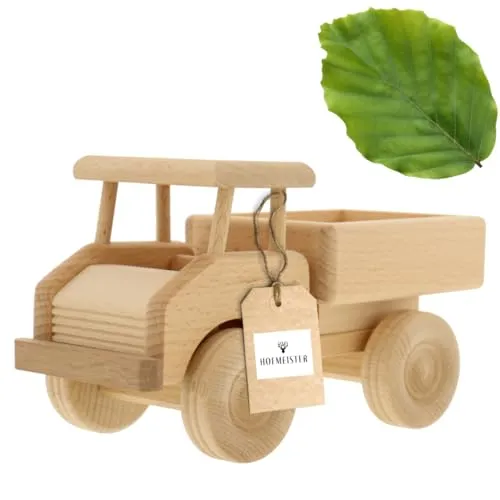HOFMEISTER® Kleiner Lastwagen aus Holz für Kinder - Perfektes Spielzeug zum basteln und Bemalen 21 x 11 x 12 cm